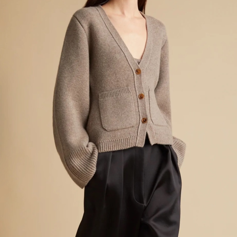 NWT KHAITE SCARLET CARDIGAN BARLEY SIZE M